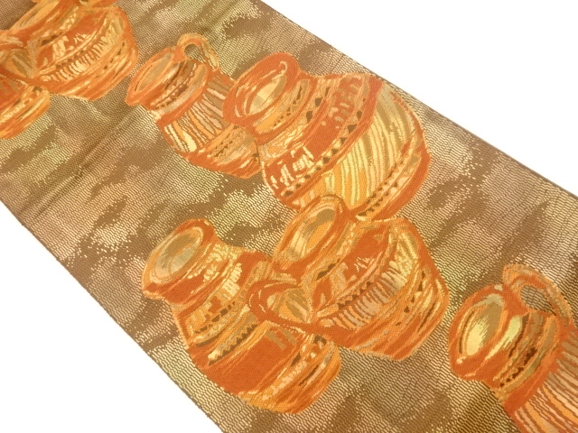 リサイクル　本場筑前博多壺模様織出し名古屋帯